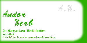 andor werb business card